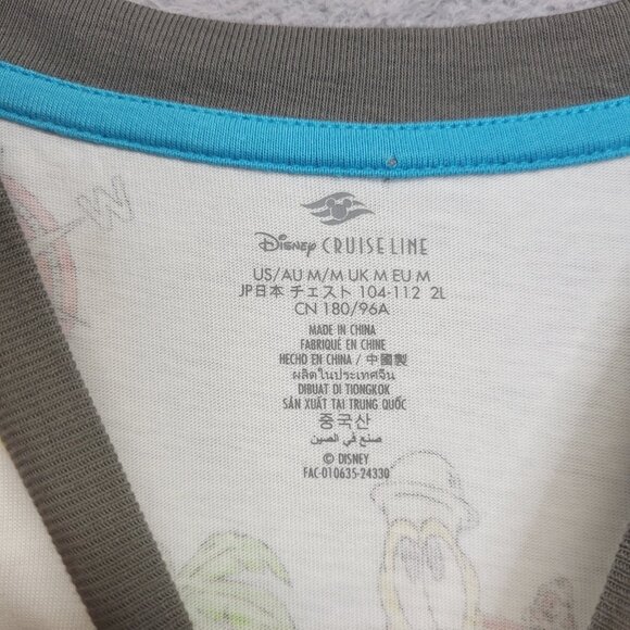 Disney Cruise Line Shirt Adult Medium Crewneck All Over Print Tee Damaged NWOT - Picture 7 of 9